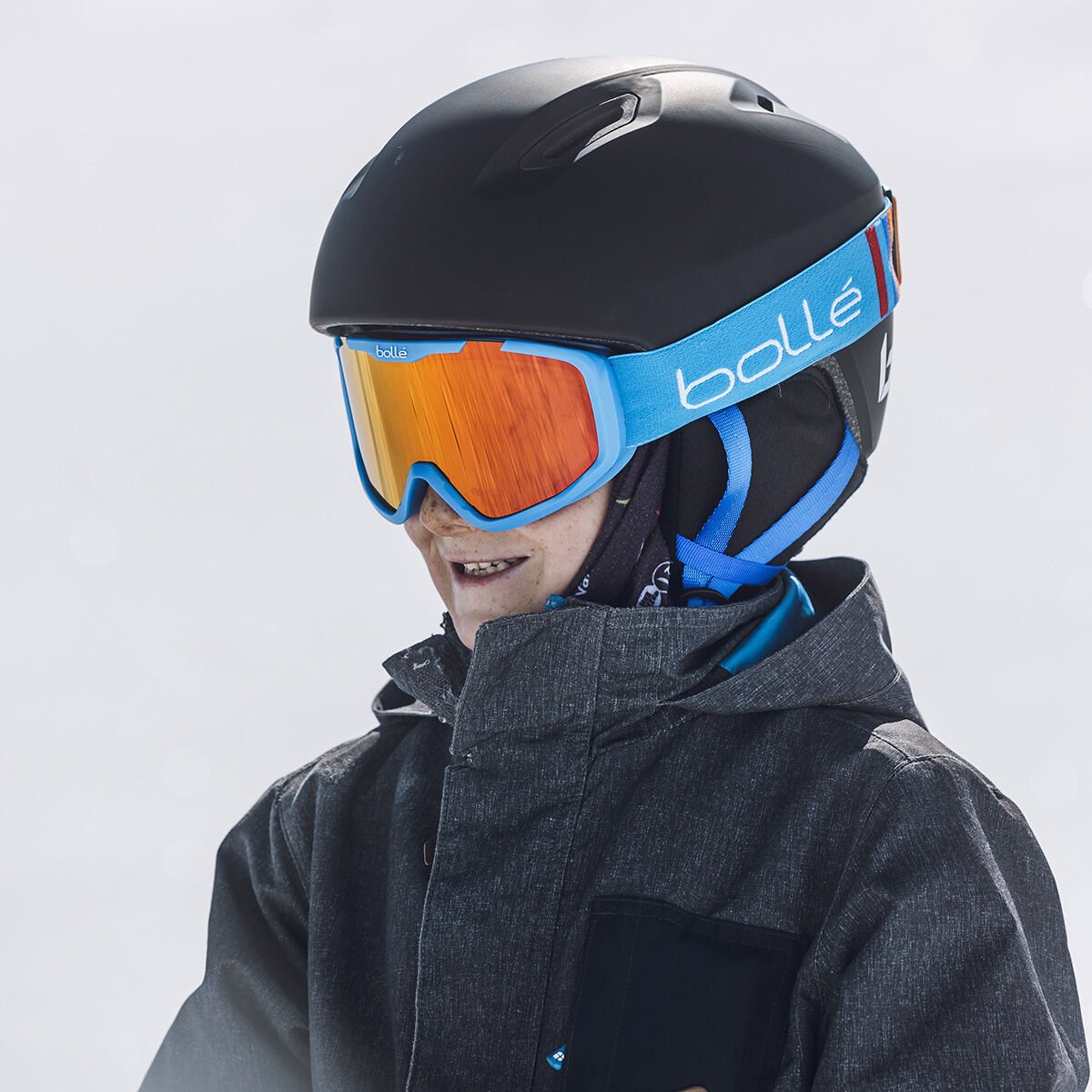 Black Blue Matte Bollé ATMOS YOUTH MIPS Ski Helmets | SQDIMF-804