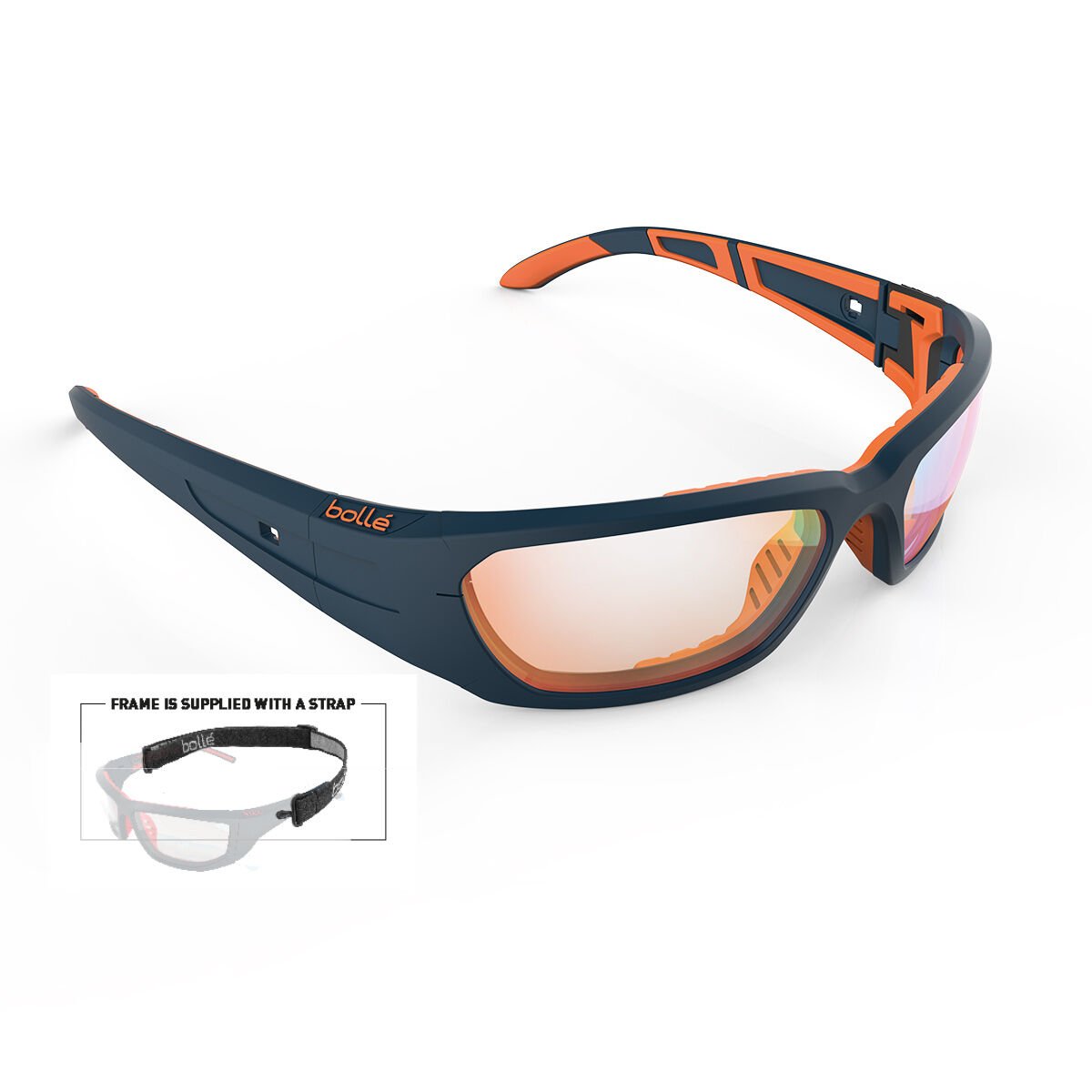 Dark Petrol Orange Matte Bollé LEAGUE Sport Sunglasses | KXQCMN-952