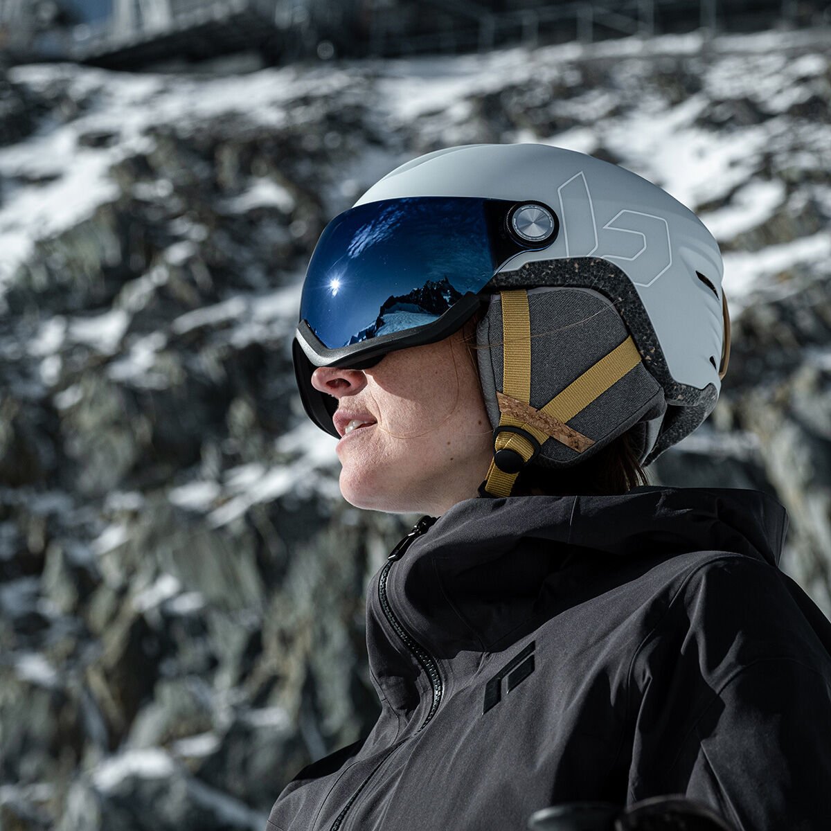 Ice White Matte Bollé ECO V-ATMOS Ski Helmets | VNFACJ-765