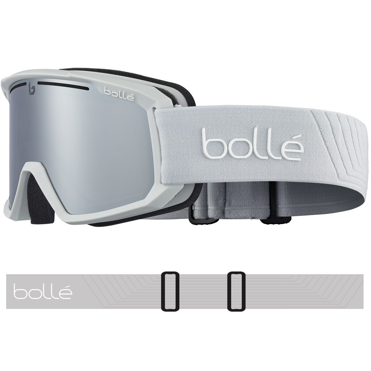 Lightest Grey Matte Bollé MADDOX Ski Goggles | GBTMNI-461