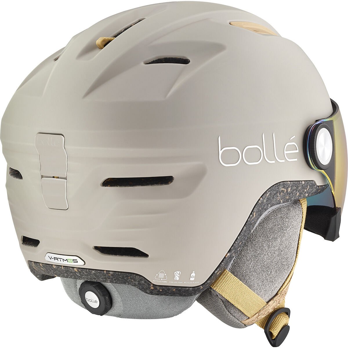 Oatmeal Matte Bollé ECO V-ATMOS Ski Helmets | HMFBLD-234