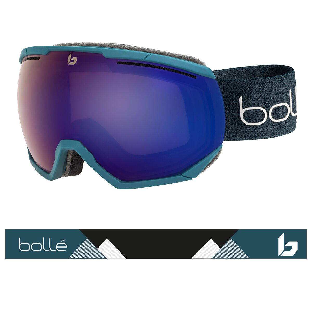 Petrol Blue Matte Bollé NORTHSTAR Ski Goggles | NZLOPA-193