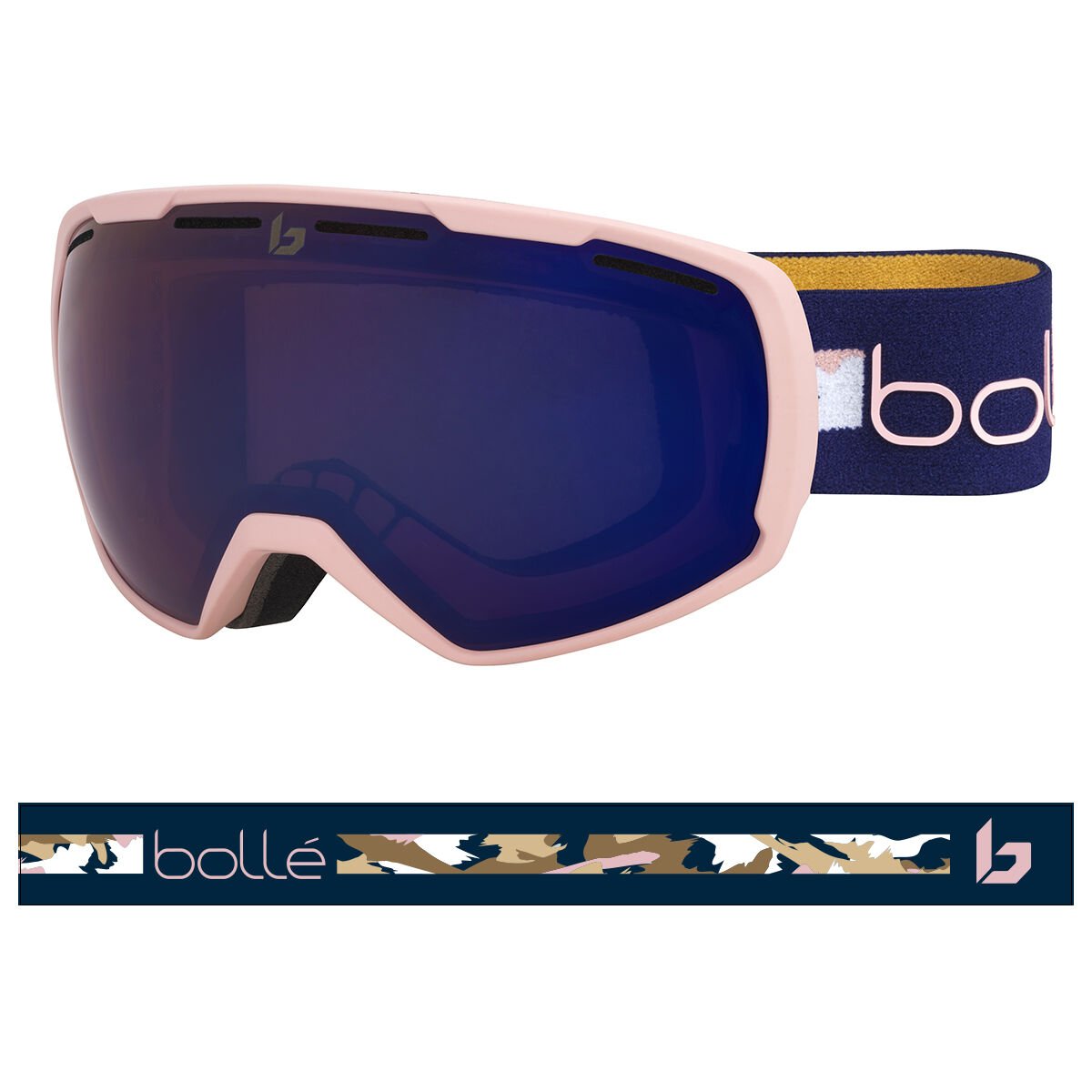 Pink & Navy Matte Bollé LAIKA Ski Goggles | XICRVQ-032