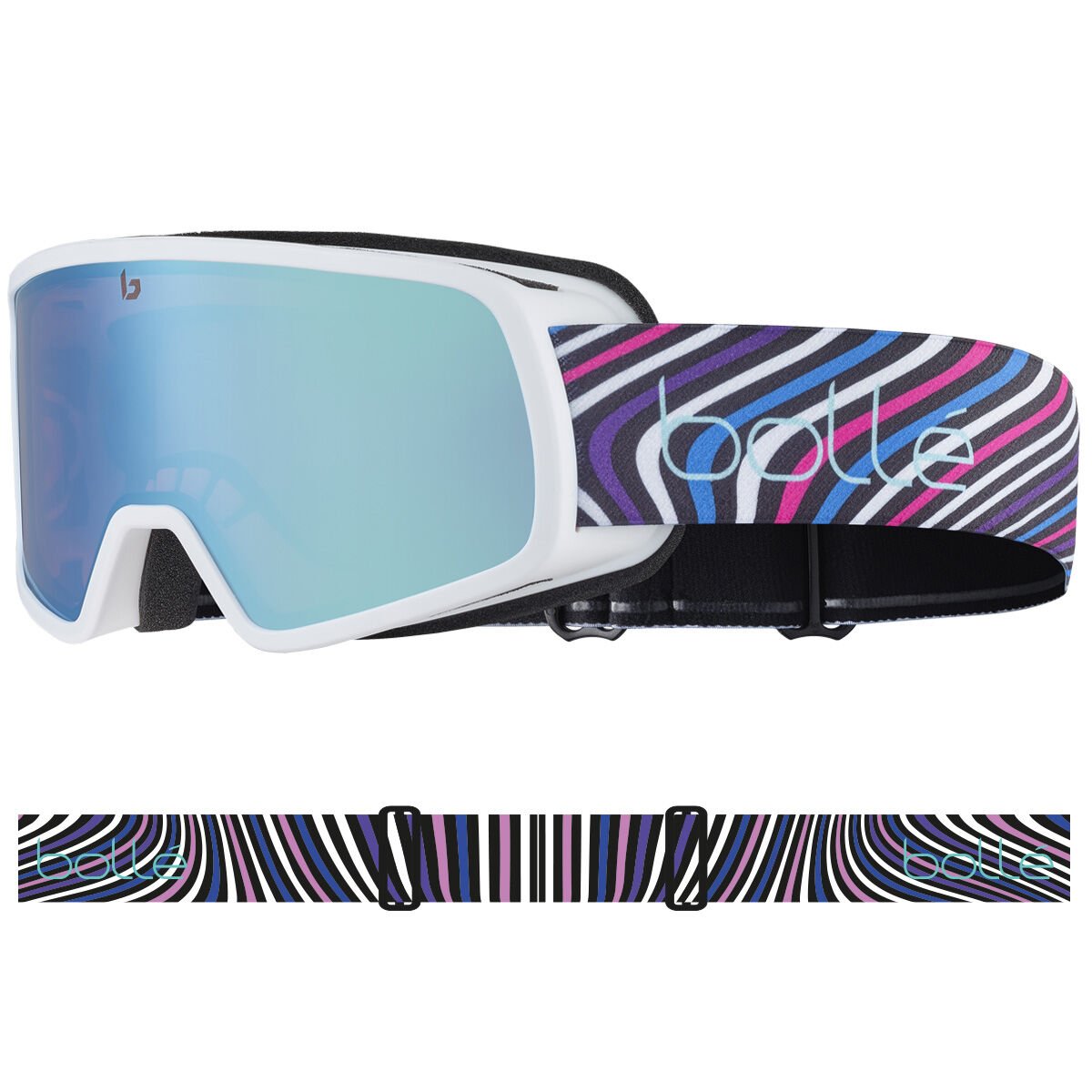 White Matte Bollé NEVADA JR Ski Goggles | YIZEKB-385