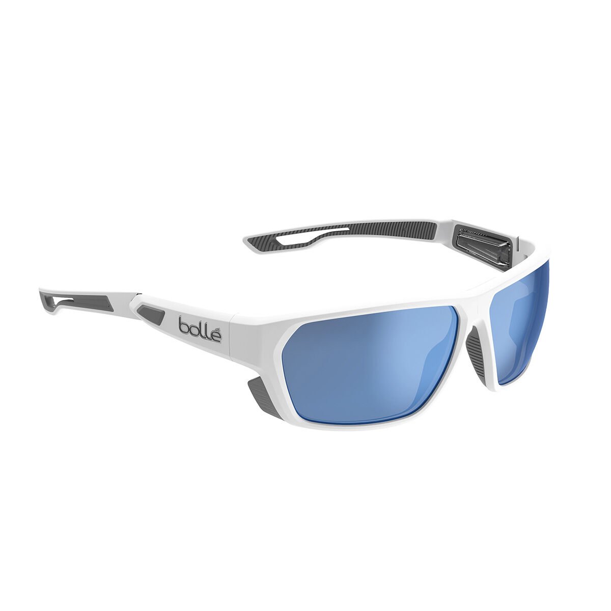 White Matte Grey Bollé AIRFIN Sport Sunglasses | WXRSGH-329