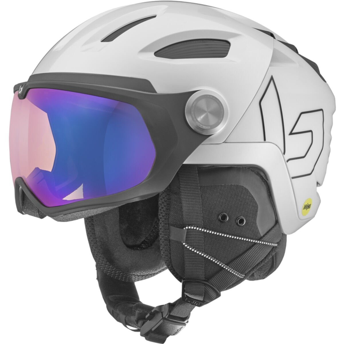 White Pearl Shiny Bollé V-RYFT MIPS Ski Helmets | YNGKXO-735