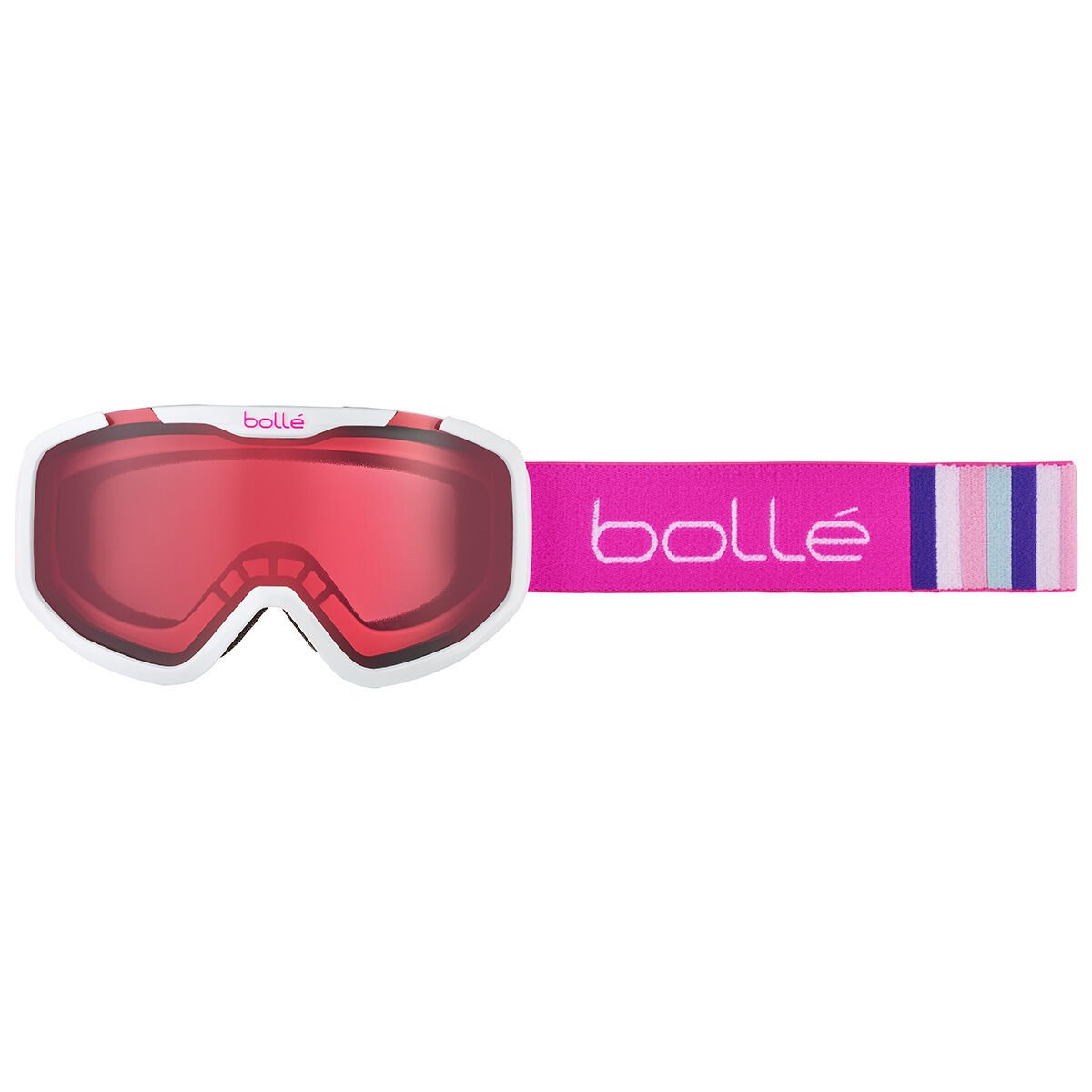 White & Pink Matte Bollé ROCKET Ski Goggles | JABEYH-178